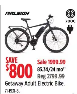 Canadian Tire Raleigh Getaway Adult Electric Bike offer