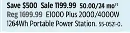 Canadian Tire E1000 Plus 2000/4000W 1264Wh Portable Power Station offer