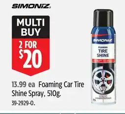 Canadian Tire SIMONIZ Foaming Car Tire Shine Spray offer