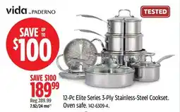 Canadian Tire Vida 12-Pc Elite Series 3-Ply Stainless-Steel Cookset. Oven safe offer