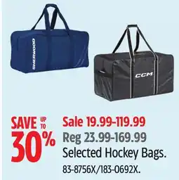 Canadian Tire Sherwood Selected Hockey Bags offer