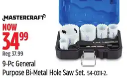 Canadian Tire Mastercraft 9-Pc General Purpose Bi-Metal Hole Saw Set offer