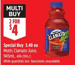 Canadian Tire Motts Clamato Juice, 945mL offer