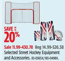 Canadian Tire Elite Selected Street Hockey Equipment and Accessories offer
