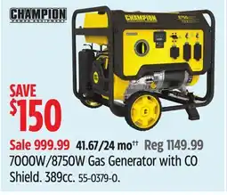 Canadian Tire Champion 7000W/8750W Gas Generator with CO Shield offer