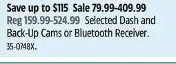 Canadian Tire Bluehive Selected Dash and Back-Up Cams or Bluetooth Receiver offer