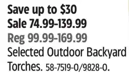 Canadian Tire Selected Outdoor Backyard Torches offer