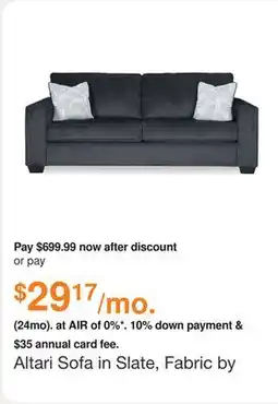 Ashley Furniture Altari Sofa in Slate, Fabric by Ashley offer
