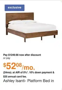 Ashley Furniture Ashley Isanti- Platform Bed in Brown, Size: Queen offer