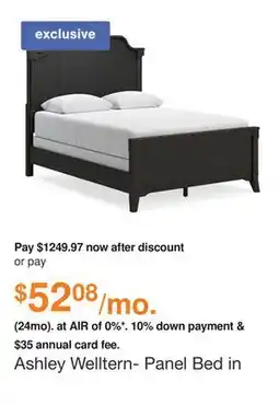 Ashley Furniture Ashley Welltern- Panel Bed in Black, Size: Queen offer