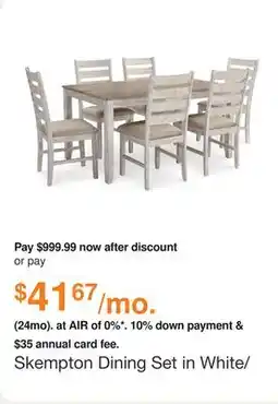 Ashley Furniture Skempton Dining Set in White/Light Brown by Ashley offer