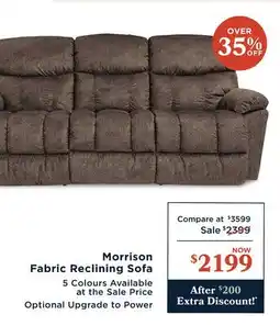 La Z Boy Morrison Fabric Reclining Sofa offer