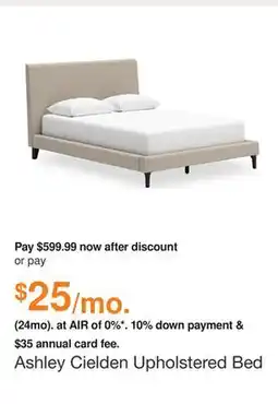 Ashley Furniture Ashley Cielden Upholstered Bed in Grey, Size: Queen offer