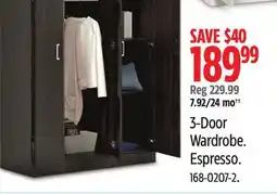 Canadian Tire Sauder 3-Door Wardrobe offer