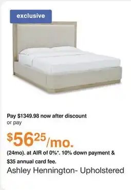 Ashley Furniture Ashley Hennington- Upholstered Bed in Beige, Size: Queen offer