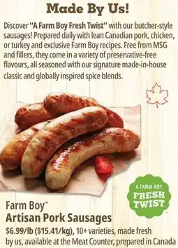 Farm Boy Farm Boy Artisan Pork Sausages offer