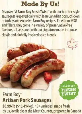 Farm Boy Farm Boy Artisan Pork Sausages offer