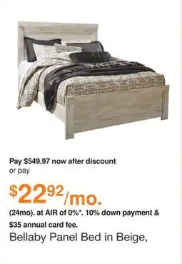 Ashley Furniture Bellaby Panel Bed in Beige, Size: Queen by Ashley offer