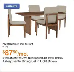 Ashley Furniture Ashley Isanti- Dining Set in Light Brown offer