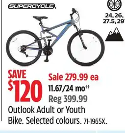 Canadian Tire Supercycle Outlook Adult or Youth Bike offer