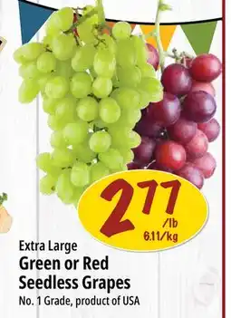 Farm Boy Extra Large Green or Red Seedless Grapes offer