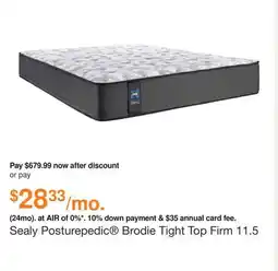Ashley Furniture Sealy Posturepedic Brodie Tight Top Firm 11.5 Inch Mattress, Size: Queen offer
