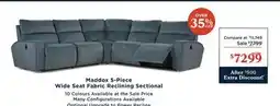 La Z Boy Maddox 5-Piece Wide Seat Fabric Reclining Sectional offer