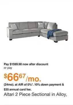 Ashley Furniture Altari 2 Piece Sectional in Alloy, Fabric by Ashley offer