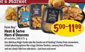 Farm Boy Farm Boy Heat & Serve Hors d'Oeuvres offer
