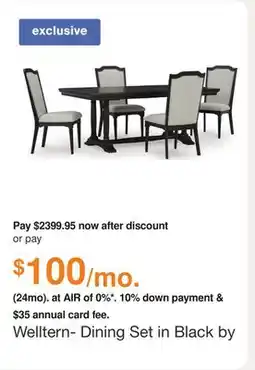 Ashley Furniture Welltern- Dining Set in Black by Ashley offer