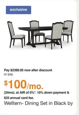 Ashley Furniture Welltern- Dining Set in Black by Ashley offer