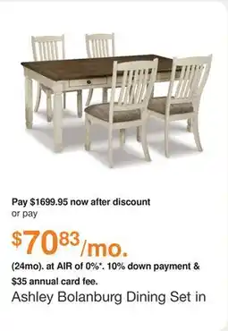 Ashley Furniture Ashley Bolanburg Dining Set in Two-tone offer