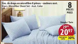 Sushi Shop 8 pcs. Microfiber Twin Sheet Set - Asst. Color offer