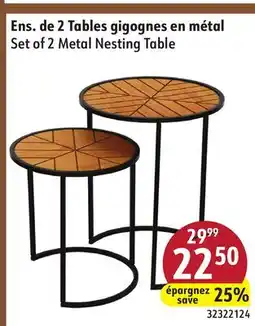 Sushi Shop Set of 2 Metal Nesting Table offer