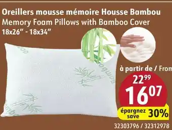Sushi Shop Memory Foam Pillows with Bamboo Cover offer