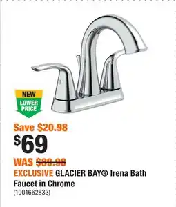 Home Depot EXCLUSIVE GLACIER BAY Irena Bath Faucet in Chrome offer