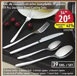 Sushi Shop 39 Pcs Stainless Steel Cutlery Sets offer