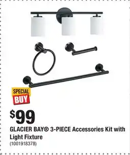 Home Depot GLACIER BAY 3-PIECE Accessories Kit with Light Fixture offer