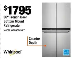 Home Depot 36 French Door Bottom Mount Refrigerator offer