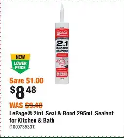 Home Depot LePage 2in1 Seal & Bond 295mL Sealant for Kitchen & Bath offer