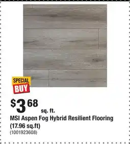 Home Depot MSI Aspen Fog Hybrid Resilient Flooring (17.96 sq.ft) offer