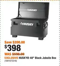Home Depot EXCLUSIVE HUSKY 48 Black Jobsite Box offer