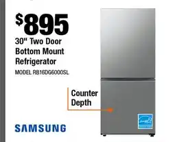 Home Depot 30 Two Door Bottom Mount Refrigerator offer