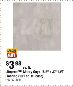 Home Depot Lifeproof Mabry Onyx 18.5 x 37 LVT Flooring (19.1 sq. ft./case) offer