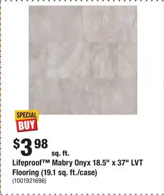 Home Depot Lifeproof Mabry Onyx 18.5 x 37 LVT Flooring (19.1 sq. ft./case) offer