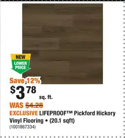 Home Depot EXCLUSIVE LIFEPROOF Pickford Hickory Vinyl Flooring • (20.1 sqft) offer
