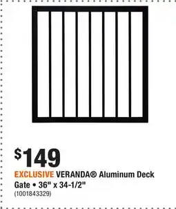 Home Depot EXCLUSIVE VERANDA Aluminum Deck Gate • 36 x 34-1/2 offer
