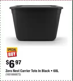 Home Depot Zero Nest Carrier Tote In Black • 68L offer