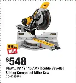 Home Depot DEWALT 12 15 AMP Double Bevelled Sliding Compound Mitre Saw offer