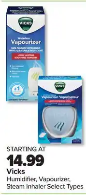 PharmaChoice Vicks Humidifier, Vapourizer, Steam Inhaler offer